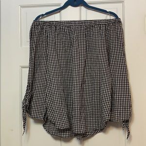 Gingham Off the Shoulder Top